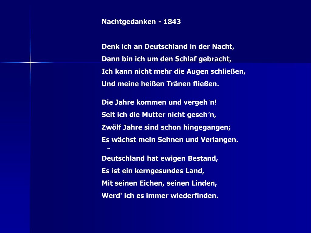 Heinrich Heine Nachtgedanken - ppt herunterladen