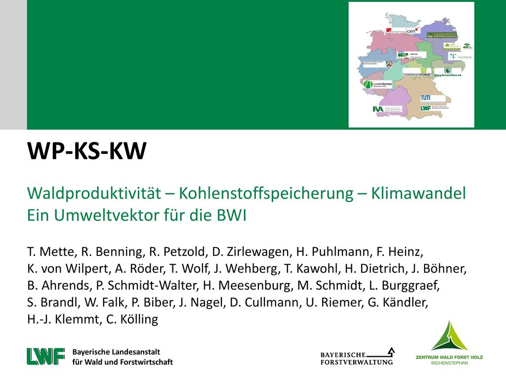 WP-KS-KW Waldproduktivität – Kohlenstoffspeicherung – Klimawandel