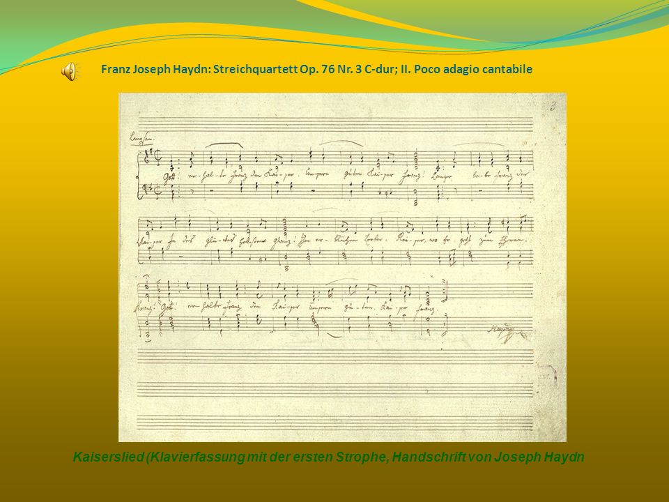 Franz Joseph Haydn: Streichquartett Op. 76 Nr. 3 C-dur; II