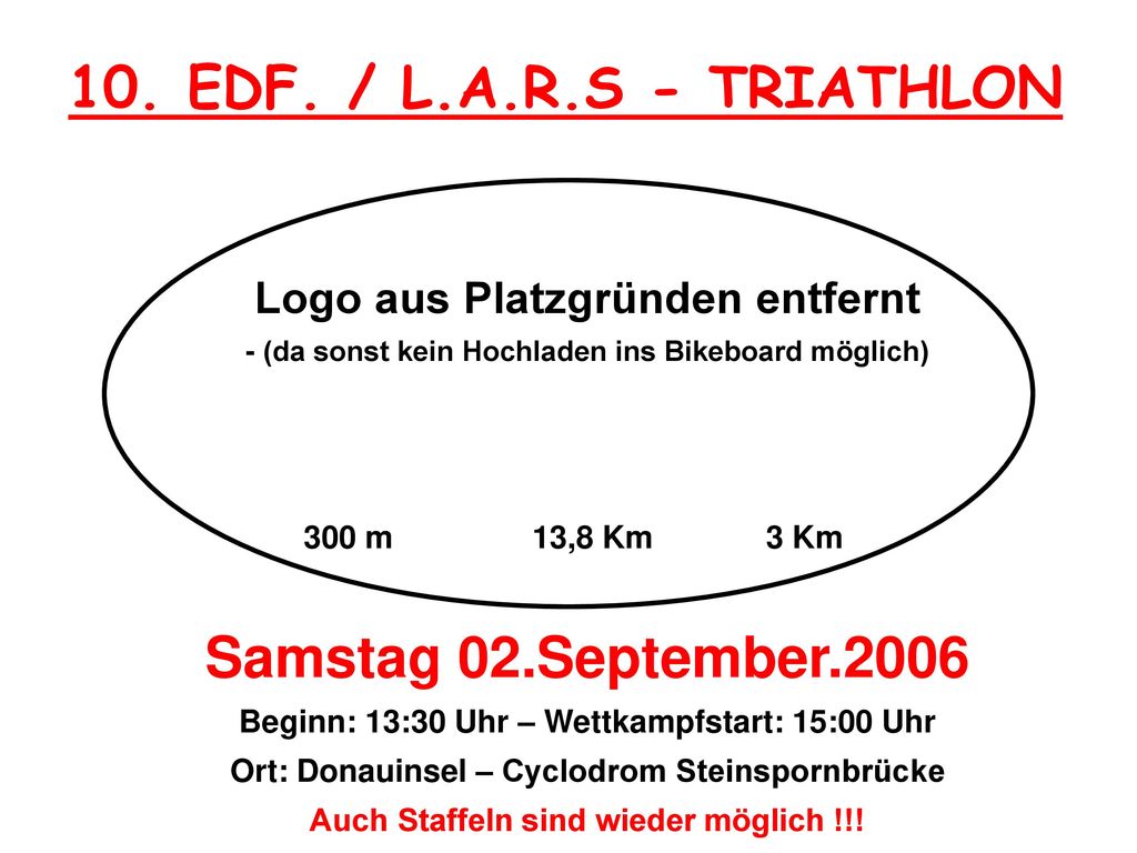 10. EDF. / L.A.R.S - TRIATHLON Samstag 02.September.2006