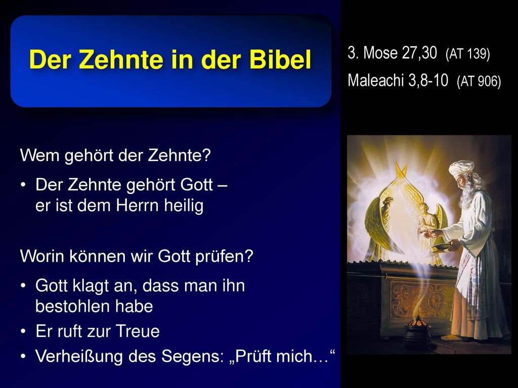 Der Zehnte in der Bibel 3. Mose 27,30 (AT 139)