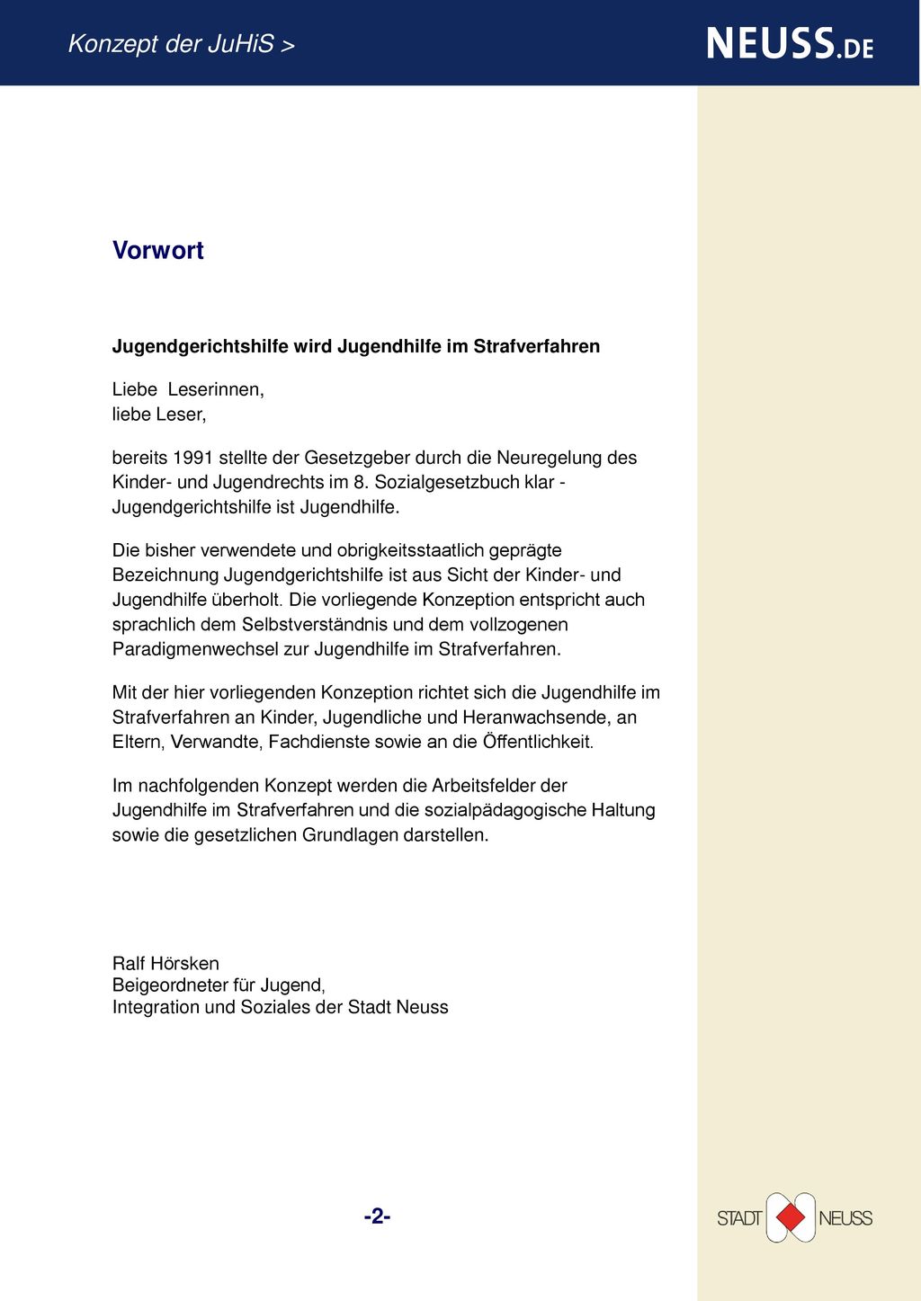 Bürgerinformationen Konzept der JuHiS > Vorwort -2-