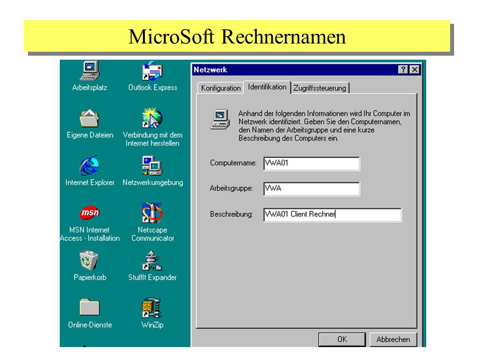MicroSoft Rechnernamen