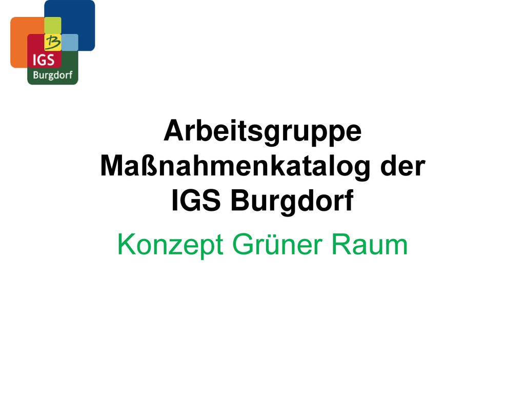 Arbeitsgruppe Maßnahmenkatalog der IGS Burgdorf