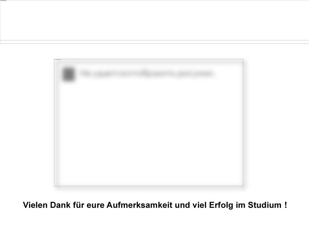 Vielen Dank für eure Aufmerksamkeit und viel Erfolg im Studium !