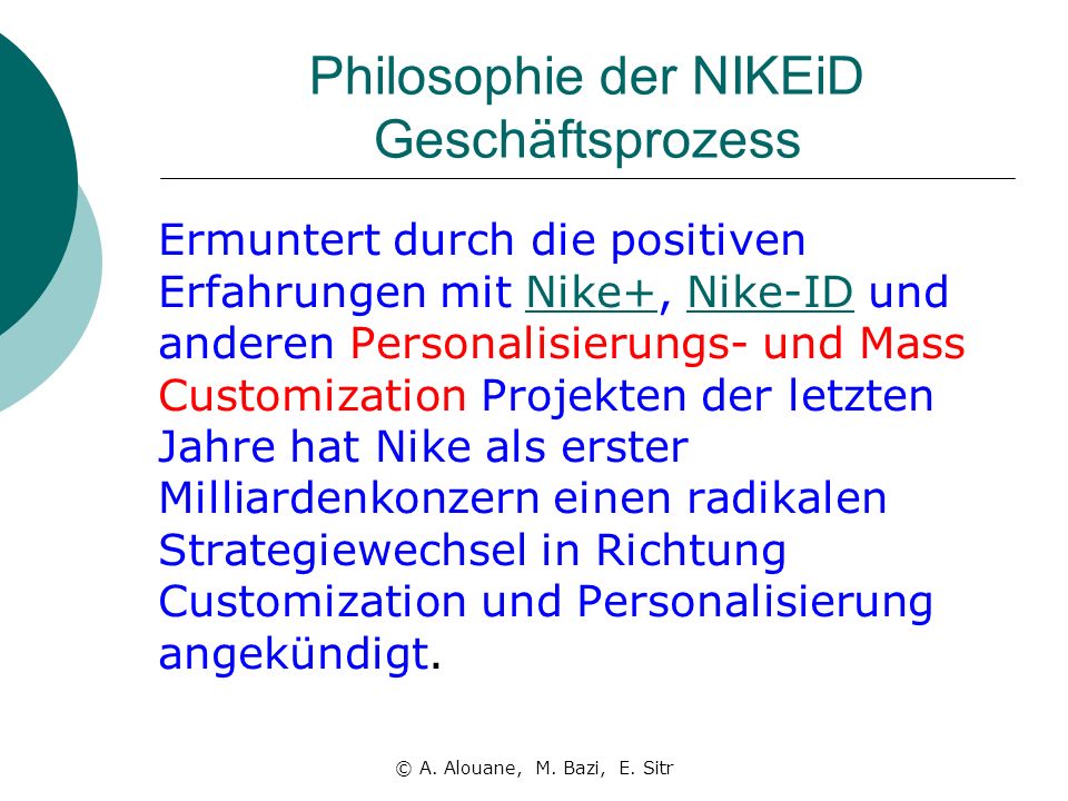 Philosophie der NIKEiD Geschäftsprozess