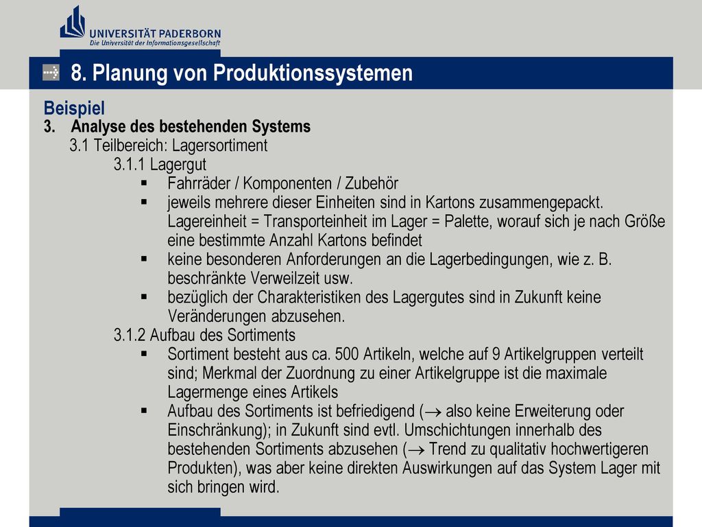 8. Planung von Produktionssystemen