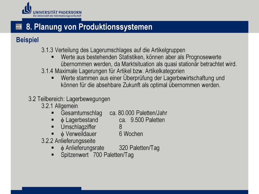 8. Planung von Produktionssystemen