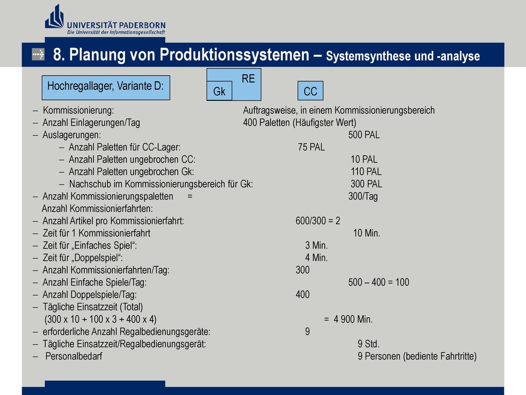 8. Planung von Produktionssystemen – Systemsynthese und -analyse