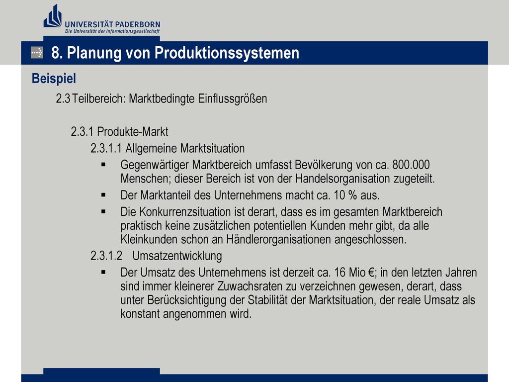 8. Planung von Produktionssystemen