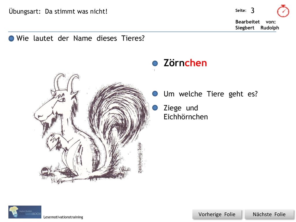 Zörnchen Wie lautet der Name dieses Tieres Um welche Tiere geht es