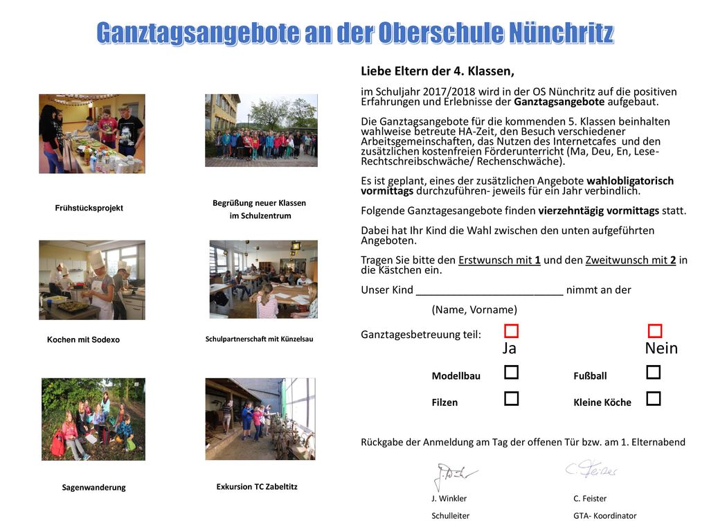 Ganztagsangebote an der Oberschule Nünchritz