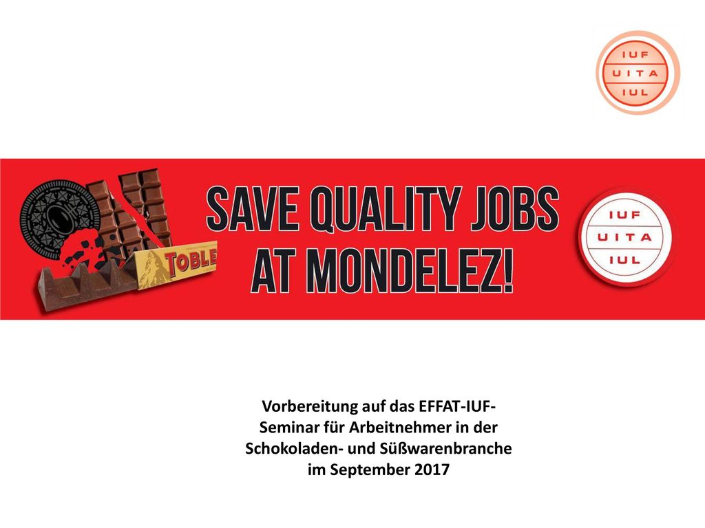 Vorbereitung auf das EFFAT-IUF-Seminar für Arbeitnehmer in der Schokoladen- und Süßwarenbranche im September 2017