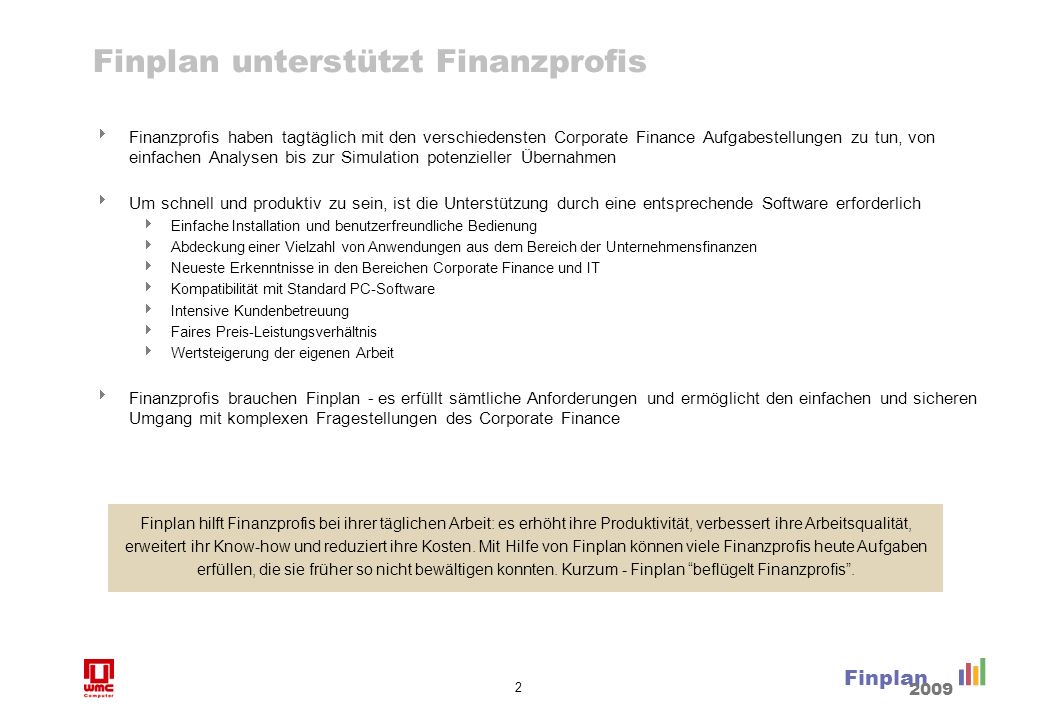 Finplan Benutzer Unternehmen nutzen Finplan zur