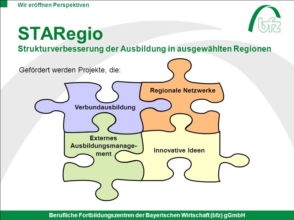 STARegio Strukturverbesserung der Ausbildung in ausgewählten Regionen