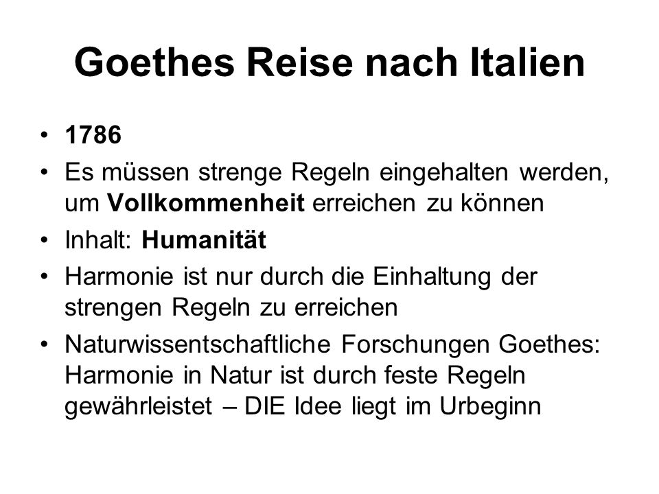 Goethes Reise nach Italien