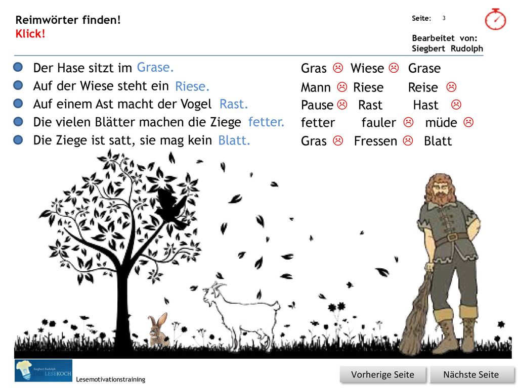 Auf der Wiese steht ein … Riese. Mann  Riese Reise 
