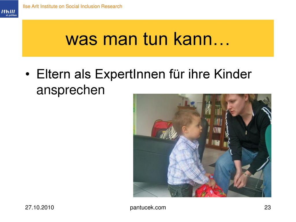 was man tun kann… Eltern als ExpertInnen für ihre Kinder ansprechen