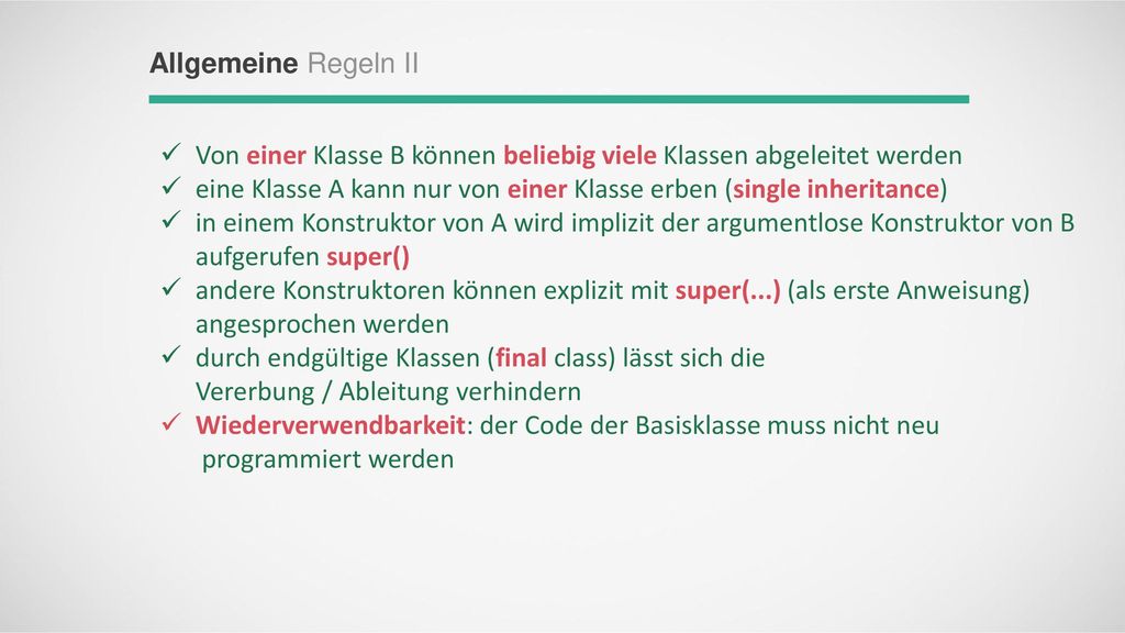 Von einer Klasse B können beliebig viele Klassen abgeleitet werden