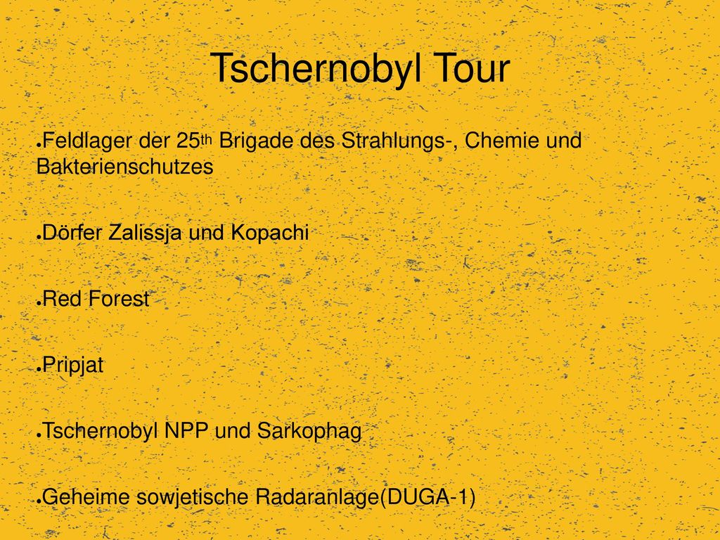 Tschernobyl Tour Feldlager der 25th Brigade des Strahlungs-, Chemie und Bakterienschutzes. Dörfer Zalissja und Kopachi.