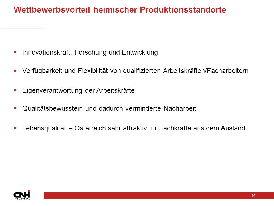Wettbewerbsvorteil heimischer Produktionsstandorte