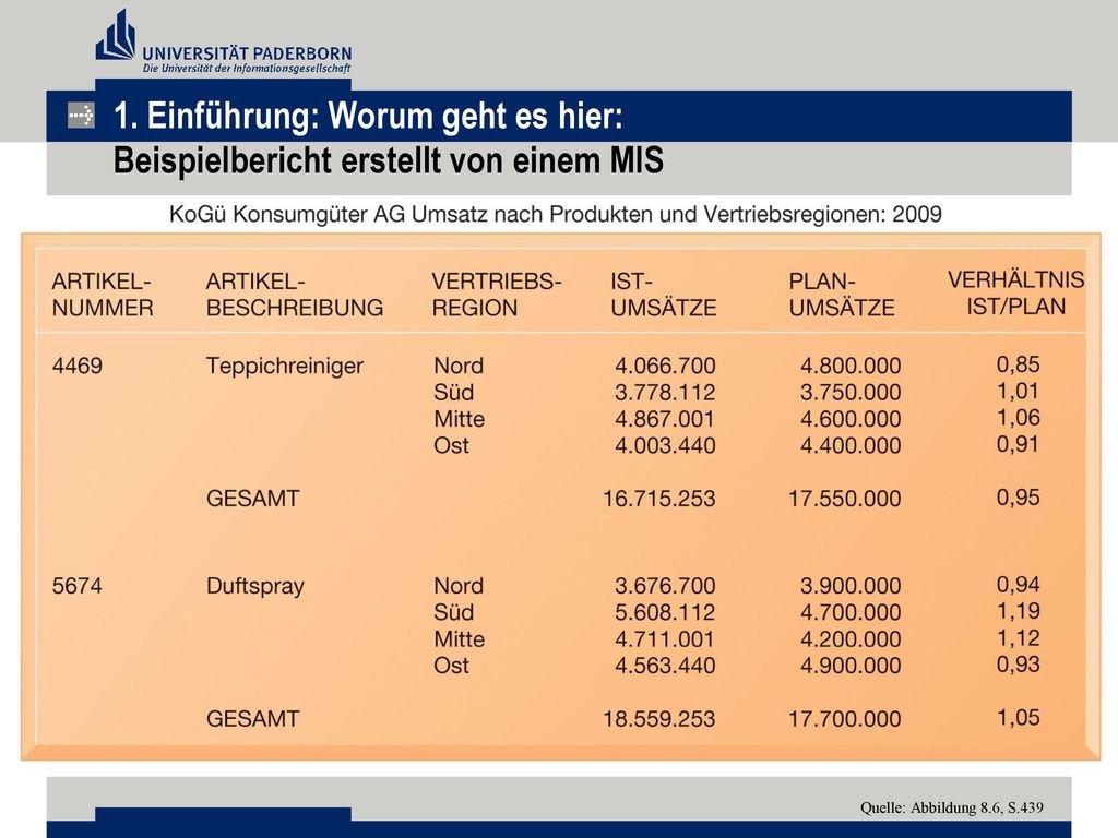 1. Einführung: Worum geht es hier: Beispielbericht erstellt von einem MIS