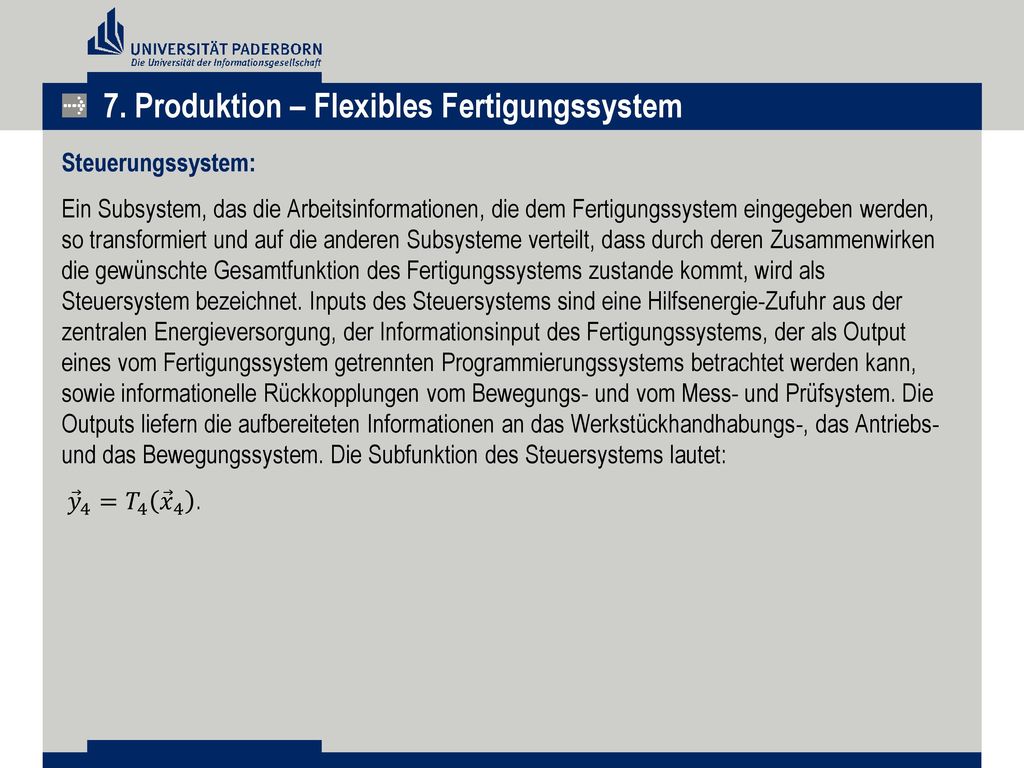 7. Produktion – Flexibles Fertigungssystem
