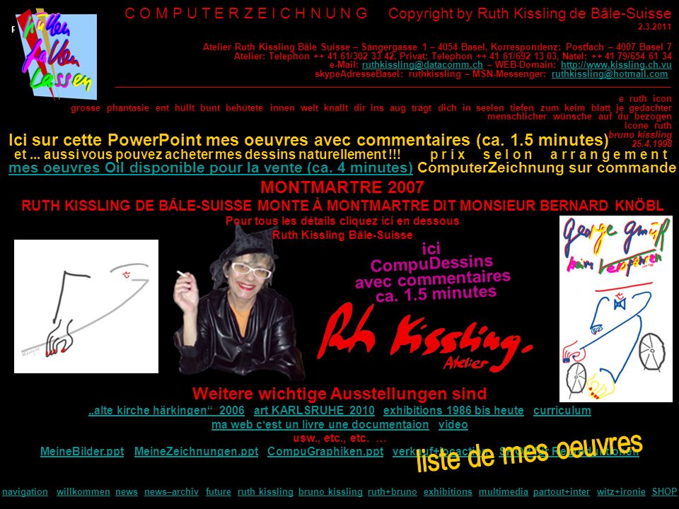 C O M P U T E R Z E I C H N U N G Copyright by Ruth Kissling de Bâle-Suisse