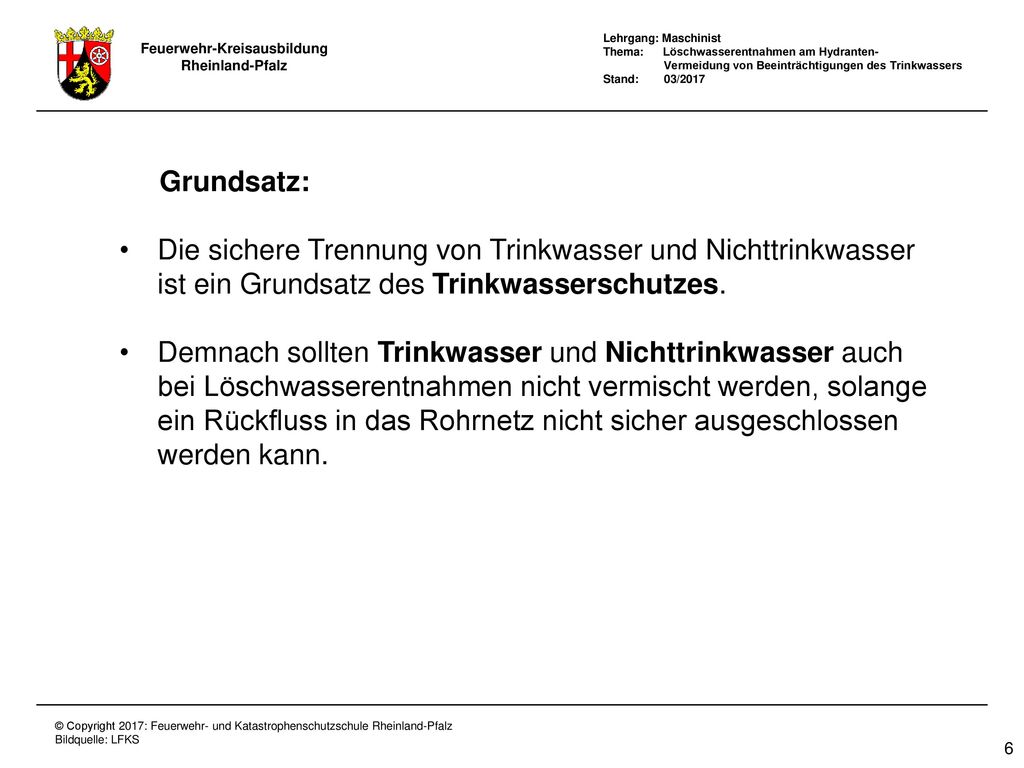 Die sichere Trennung von Trinkwasser und Nichttrinkwasser ist ein Grundsatz des Trinkwasserschutzes.