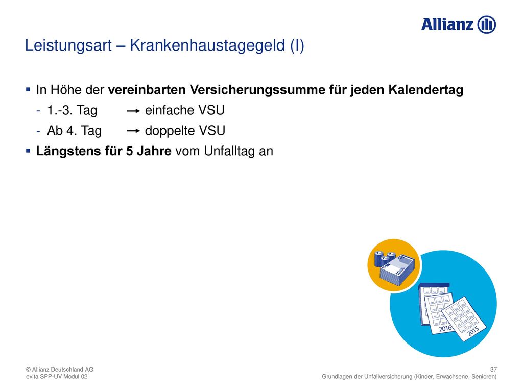 Leistungsart – Krankenhaustagegeld (I)