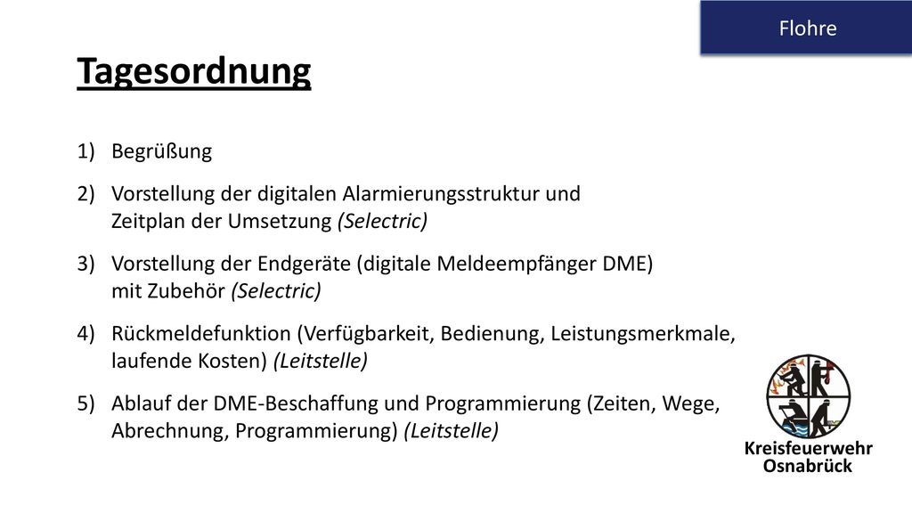 Tagesordnung Flohre Begrüßung