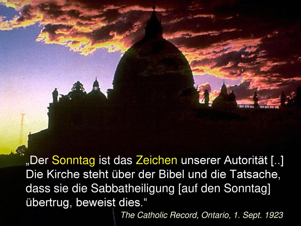 „Der Sonntag ist das Zeichen unserer Autorität [