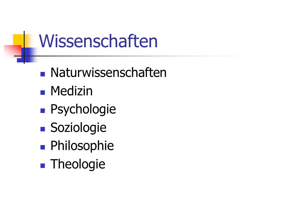 Wissenschaften Naturwissenschaften Medizin Psychologie Soziologie