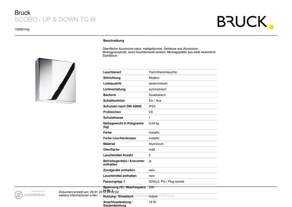 Bruck SCOBO / UP & DOWN TC W mg Beschreibung