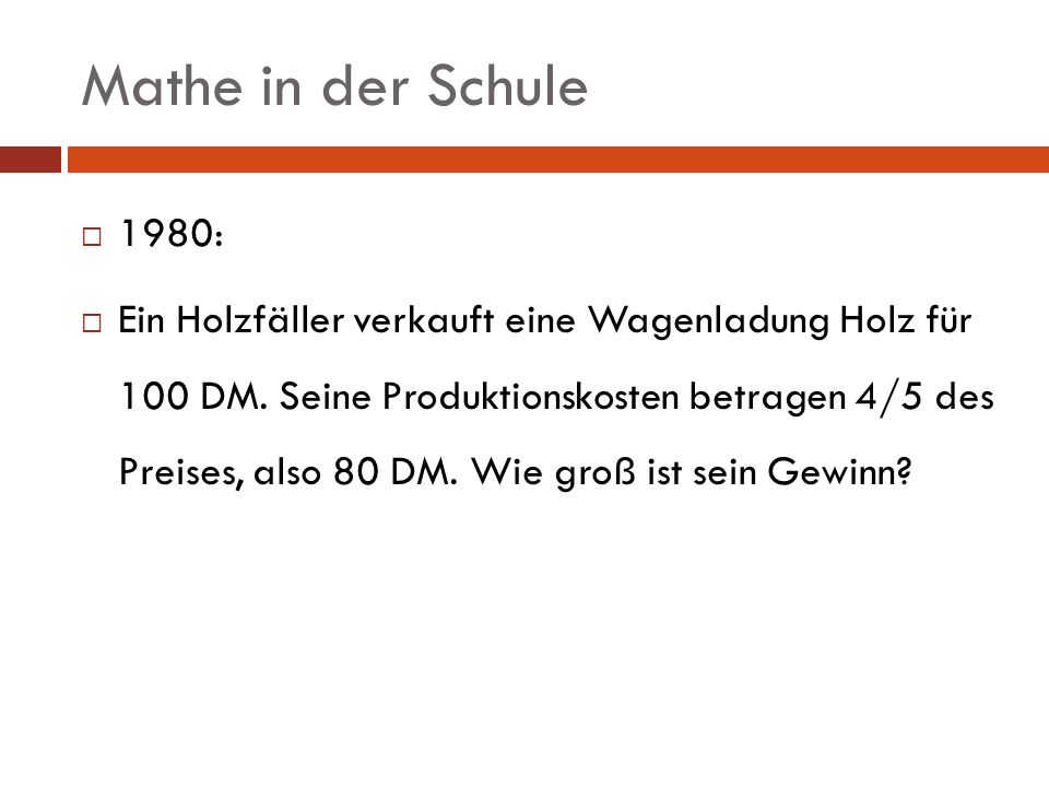 Mathe in der Schule 1980: