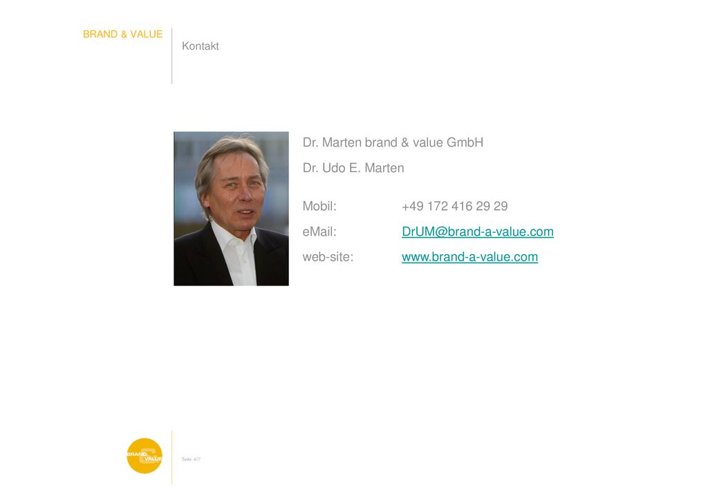 Dr. Marten brand & value GmbH Dr. Udo E. Marten