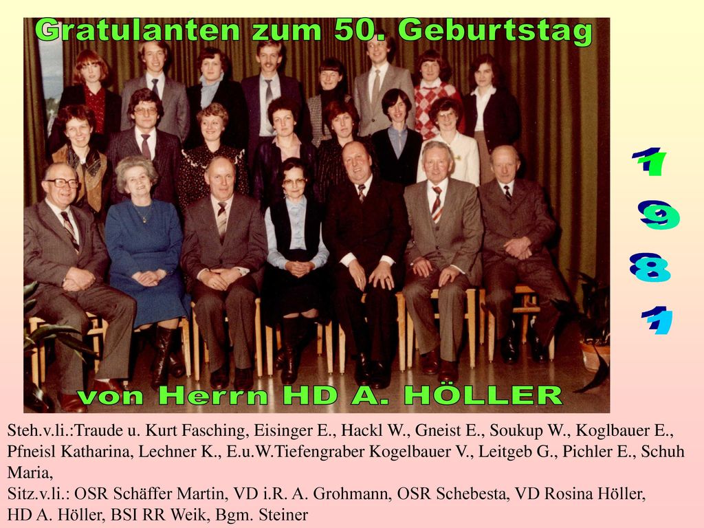 Gratulanten zum 50. Geburtstag