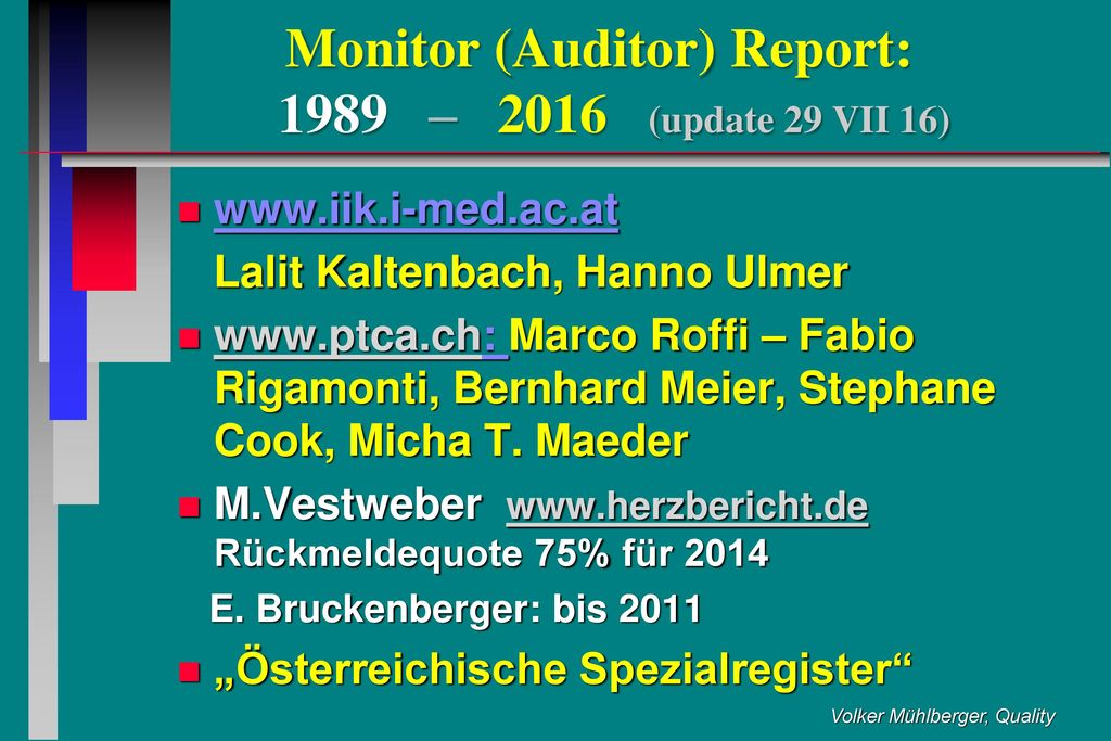 Monitor (Auditor) Report: 1989 – 2016 (update 29 VII 16)
