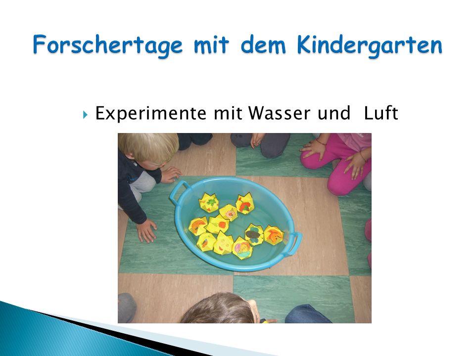 Forschertage mit dem Kindergarten