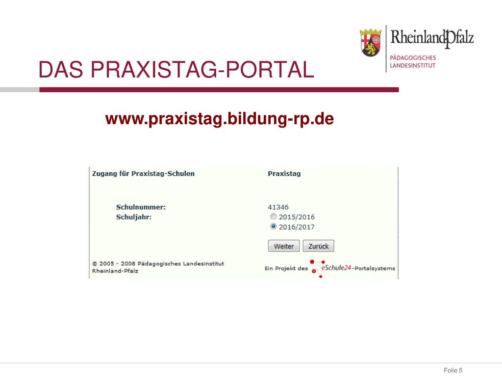 Das Praxistag-Portal   5