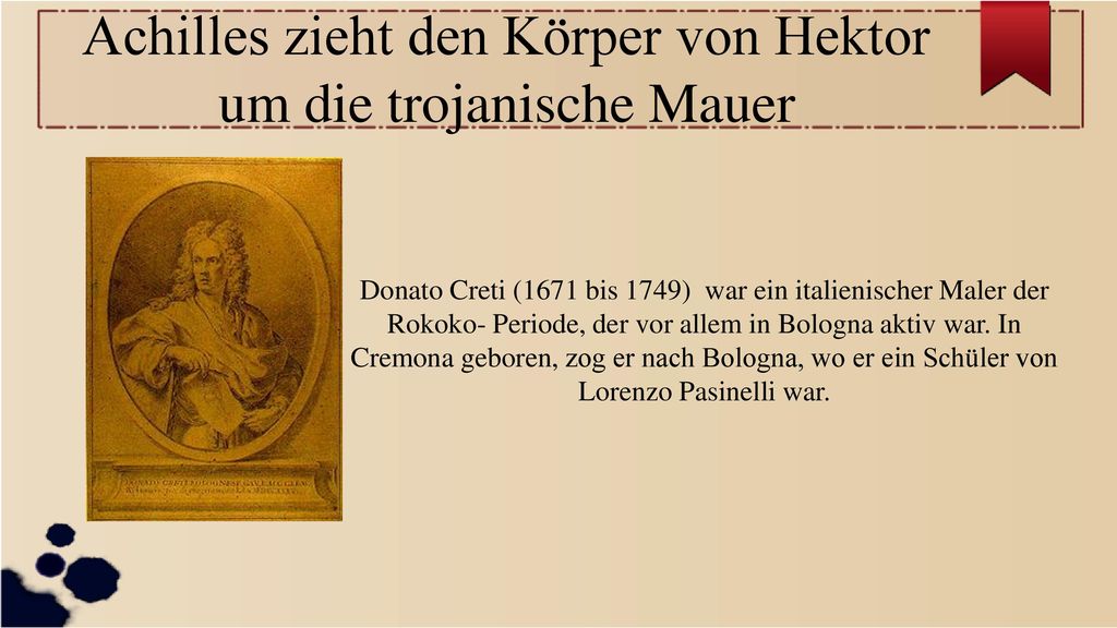 Achilles zieht den Körper von Hektor um die trojanische Mauer