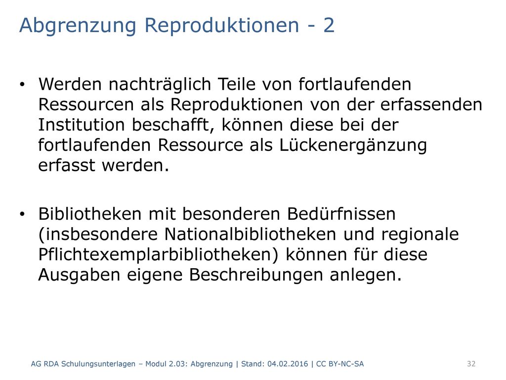 Abgrenzung Reproduktionen - 2