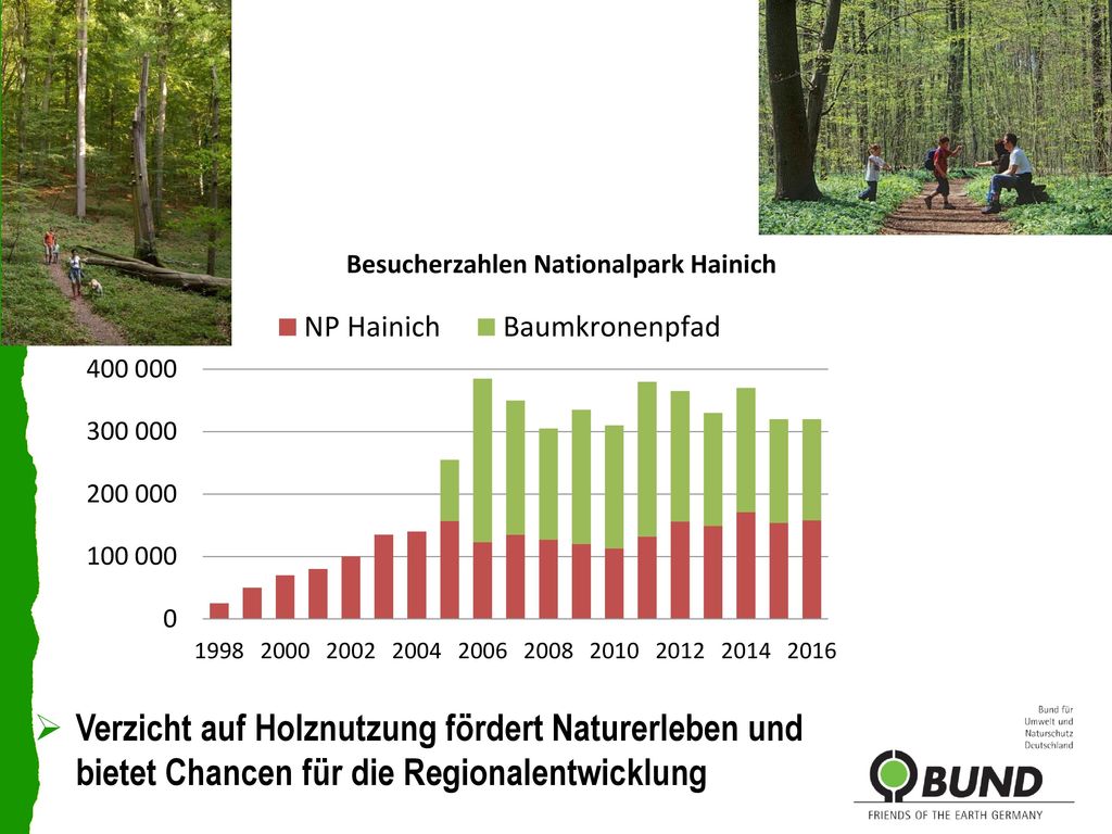 Wälder ohne forstliche Nutzung sind auch keine Tabuzonen für Wanderer oder Spaziergänger. Das Gegenteil ist der Fall, wie diese Aufnahmen aus dem Nationalpark Hainich zeigen.