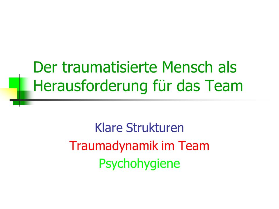 Der traumatisierte Mensch als Herausforderung für das Team