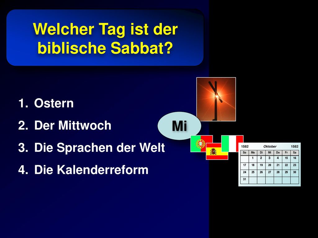 Welcher Tag ist der biblische Sabbat