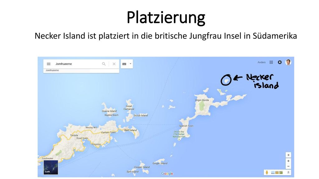Platzierung Necker Island ist platziert in die britische Jungfrau Insel in Südamerika