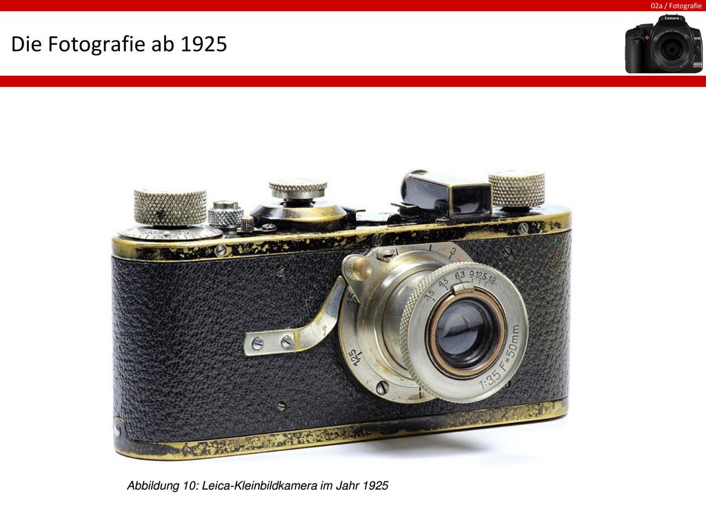 Die Fotografie ab 1925 Abbildung 10: Leica-Kleinbildkamera im Jahr 1925