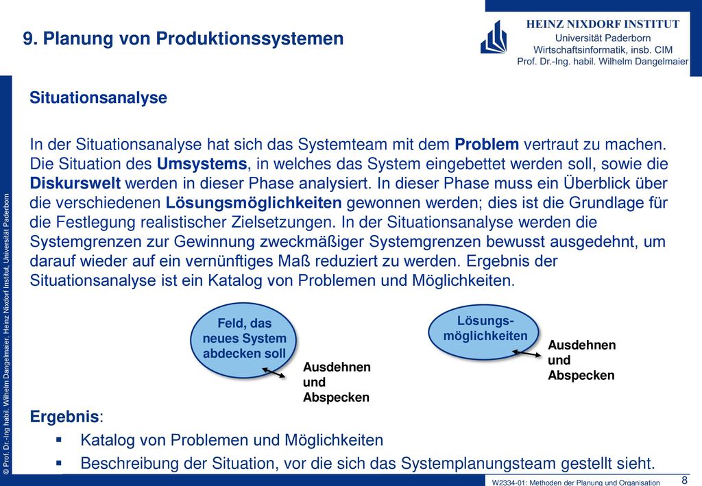 9. Planung von Produktionssystemen