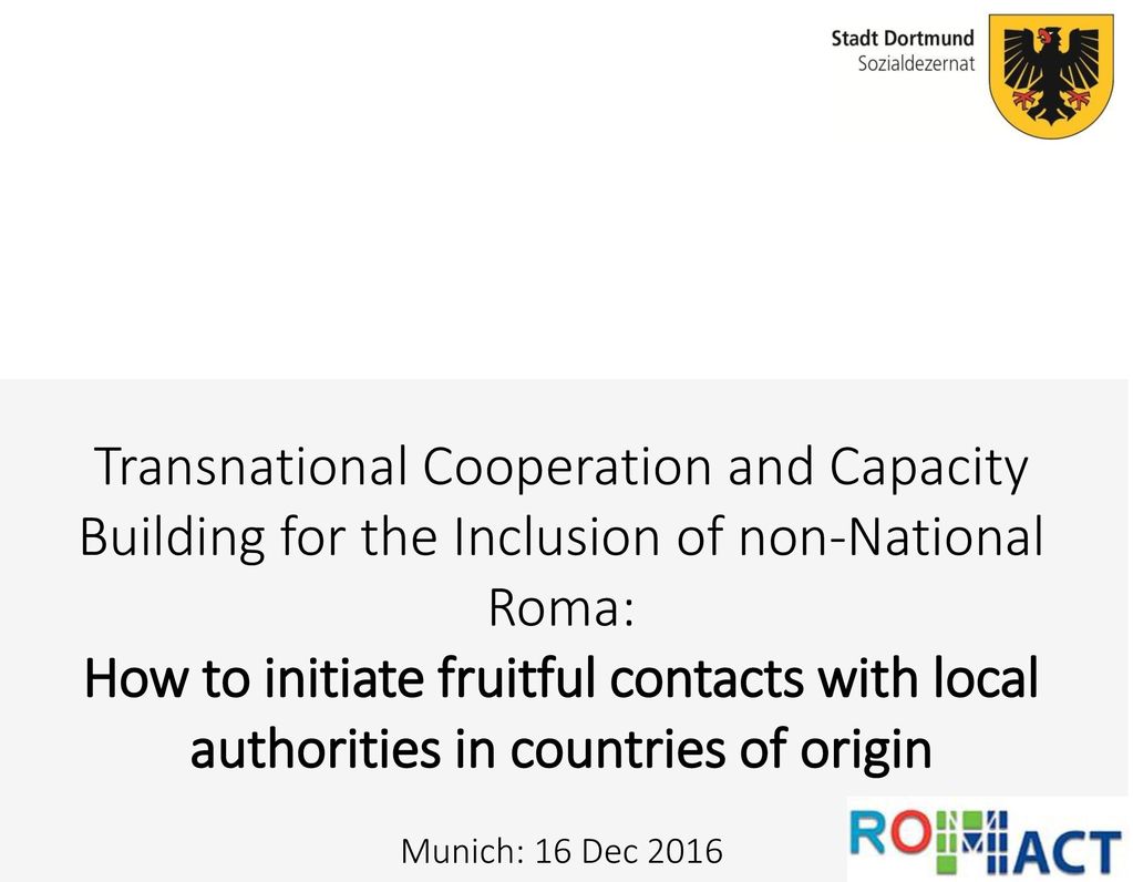 Transnational Cooperation and Capacity Building for the Inclusion of non-National Roma: