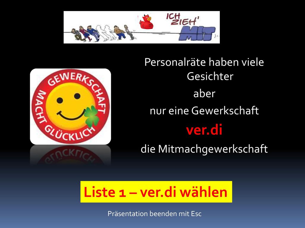 ver.di Liste 1 – ver.di wählen Personalräte haben viele Gesichter aber